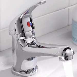 Nes Home Dame Bathroom Basin Mono Mixer Tap, Bath Shower Mixer Tap & Waste Chrome