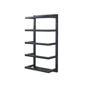 5 Tier Wall Mounted Towel Rack Black