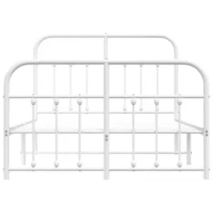 Berkfield Metal Bed Frame with Headboard and Footboard White 120x190 cm