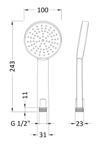 Single Function Water Saving Handset- Chrome