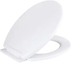 Soft Close Toilet Seat - Fits Most Standard Pans, Adjustable Bottom Hinges - Value Range Oval Light Weight Toilet Seat - White