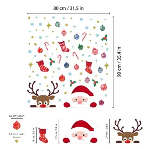 Walplus Christmas With Rudolph And Santa Window Clings Rooms Décor