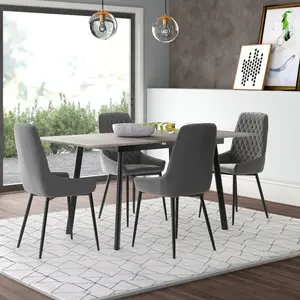 Raffaele 4 - Person Butterfly Leaf Dining Set Grey/Black