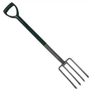 Carbon Steel Border Fork Gardening 4 Prongs Planting Farming Landscaping