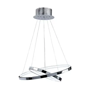 Luminosa Kline Ceiling Pendant Light Chrome, Frosted Acrylic