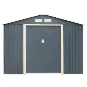 Rowlinson Trentvale 8x6 ft Apex Dark grey Metal 2 door Shed