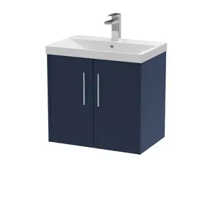 Juno 600mm Wall Hung Single Vanity Unit Electric Blue