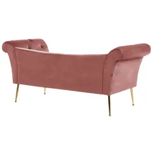 Velvet Chaise Lounge Pink NANTILLY