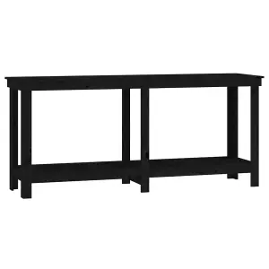 Berkfield Work Bench Black 180x50x80 cm Solid Wood Pine