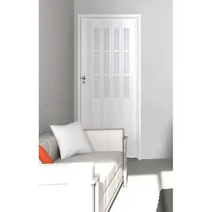 The President Folding Accordion Door - Royal White - Satin Glass Effect