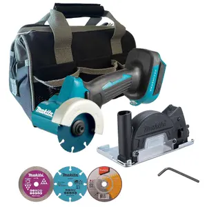 Makita DMC300Z 18V LXT Brushless 76mm Compact Cut Off Tile Saw + 3 Blades + Bag