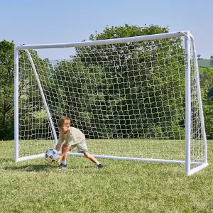 Rebo Portable PVC Locking Football Goal with Nylon Net - 10FT x 6.5FT