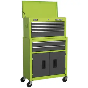 Premium 6 Drawer Green Tool Chest & Rollcab Combination Unit