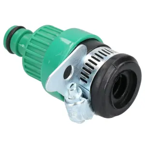 Quick Fix Hose To Tap Connector / Fitting Universal Male with Jubilee Clip