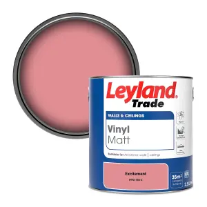 Leyland Trade Vinyl Matt Walls & Ceilings Emulsion Paint Excitement (PPG1185-4) 2.5L