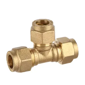 Plumbsure Brass Compression Equal Tee (Dia) 10mm x 10mm x 10mm