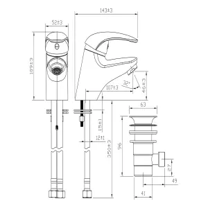 GoodHome Blyth Mini Basin Mono mixer Tap