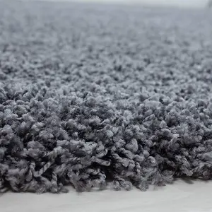 Abaseen 120x170 cm Dark Grey Shaggy Rug - Soft Touch Thick Pile Modern Rugs - Washable Area Rugs for Home and Office