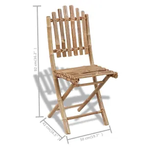 Berkfield Foldable Outdoor Chairs Bamboo 4 pcs