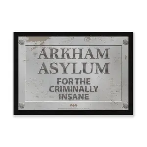 Official Batman Core Arkham Asylum Entrance Mat 40cm x 60cm dimension, Durable, Indoor Only