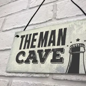 Red Ocean Man Cave Vintage Hanging Plaque Sign Fathers Day Gift Bar Shed Games Room Boys Bedroom