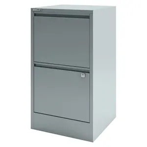 Home Filer 41.3cm Wide 2 -Drawer Solid Wood File Cabinet Silver