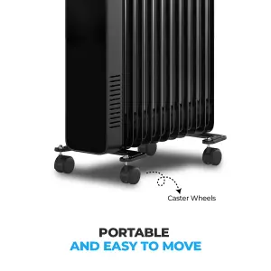 Ometa Smart Oil Filled Radiator 2500W in Black