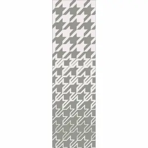 Houndstooth 162804 Wool Runner Rugs by Ted Baker in Grey - 67x230cm