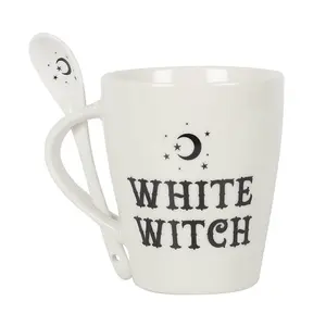 White Witch Mug and Spoon Set Gift