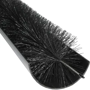 GroundMaster 3 x 4M Gutter Guard Brushes Black Downpipe Drain Filter Protection