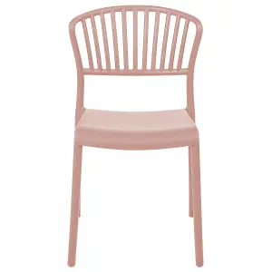 Set of 4 Garden Chairs GELA Pastel Pink