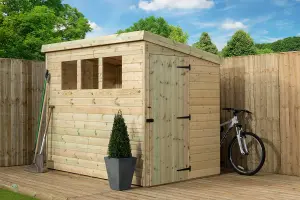 Empire 2500  Pent 7X5 pressure treated tongue and groove wooden garden shed door right side panel (7' x 5' / 7ft x 5ft) (7x5)