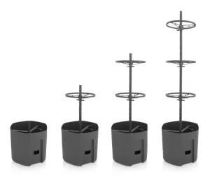 Self-watering Tomato Pot, trough, planter - extendable trellis - with Vermiculite - 390mm dia, 1090mm tall, 21L