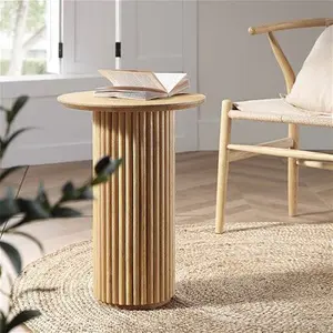 Maru Oak Round Side Table, Oak - Daals - Side Tables