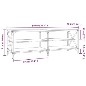 vidaXL TV Cabinet Grey Sonoma 140x40x50 cm Engineered Wood