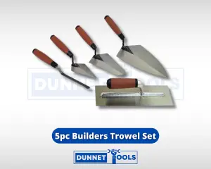 5pc Builders Trowel Set Building High Quality Steel Soft Grip Handle DIY Tools