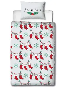 Friends Holly Single Christmas Duvet Cover Set