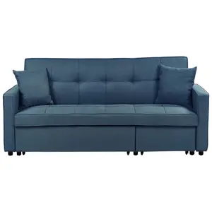 Beliani Modern Sofa Bed GLOMMA Navy Blue