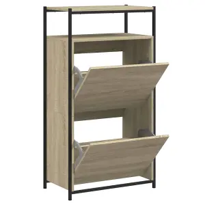 Shoe Cabinet Sonoma Oak 60x34x112 cm Engineered Wood