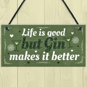 Red Ocean Gin Gifts For Women Hanging Kitchen Home Plaque Funnys Best Friend Birthday Christmas Gift