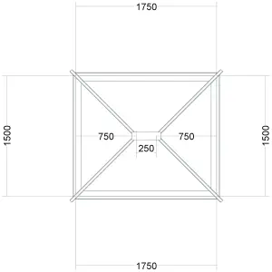 Atlas Grey on White Contemporary Roof lantern with Self Clean Solar Blue glass, (L)1.75m (W)1.5m (H)460mm