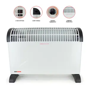 StayWarm 2000w Convector Heater with Fan Assist - White