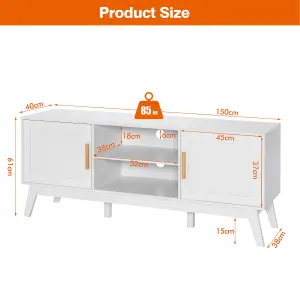 Costway TV Stand for TVs up to 65" Media Console Table w/Adjustable Shelf & 2-door Cabinet