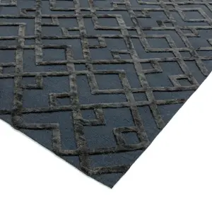 Black Handmade Luxurious Modern Wool Geometric Rug For Bedroom & Living Room-160cm X 230cm