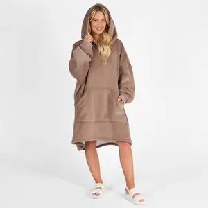 Sienna Hoodie Blanket Ultra Plush Wearable Sherpa Oversize - Mink Brown