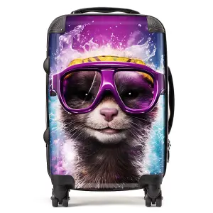 Splashart Ferret Purple Suitcase - Cabin