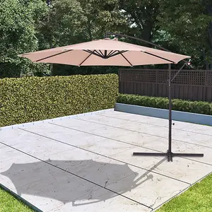 BillyOh 3m Garden Parasol Cantilever 8 Ribs with Crank - Beige