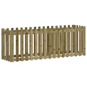 Berkfield Garden Raised Bed with Fence Design 200x50x70 cm Impregnated Wood Pine