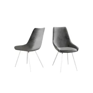 Crisfield Upholstered Dining Chair (Set of 2) Grey