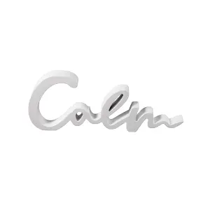 Wooden White Calm Sign Decoration Word